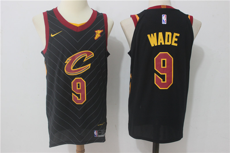 Men Cleveland Cavaliers #9 Dwyane Wade Black New Nike Season NBA Jerseys->boston celtics->NBA Jersey